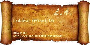 Lukács Afrodité névjegykártya